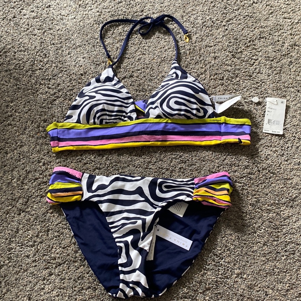 Trina Turk Zebra Print Reversible Bikini